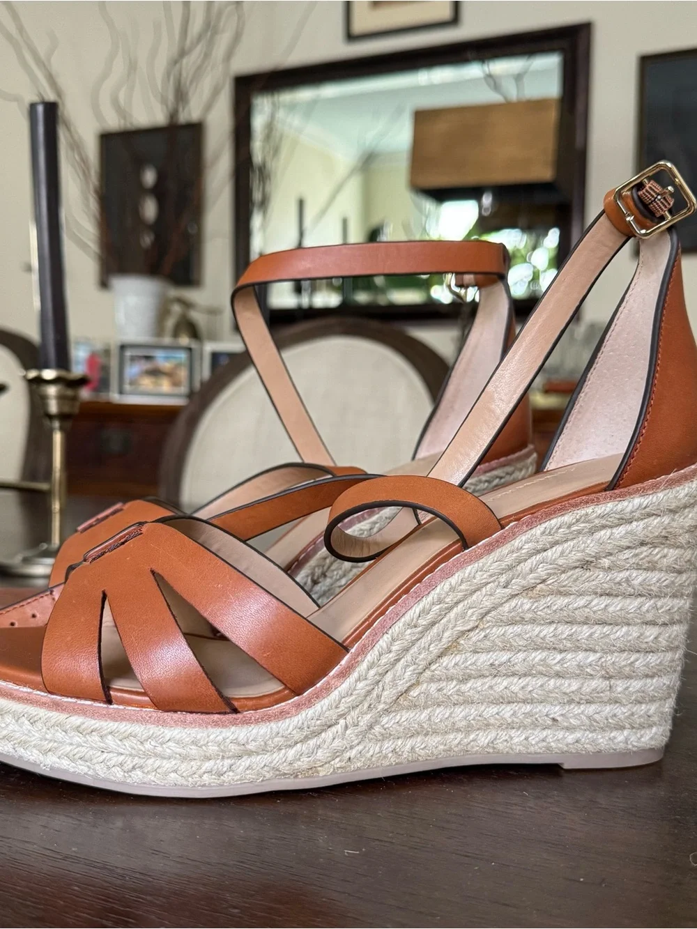 Banana Republic - Bridge Leather Espadrille Wedge Sandals (Brown)